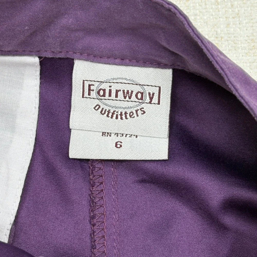 Fairway Outfitters Purple Leaf Print Polo Shirt and Pleated Shorts Golf Set 6 M